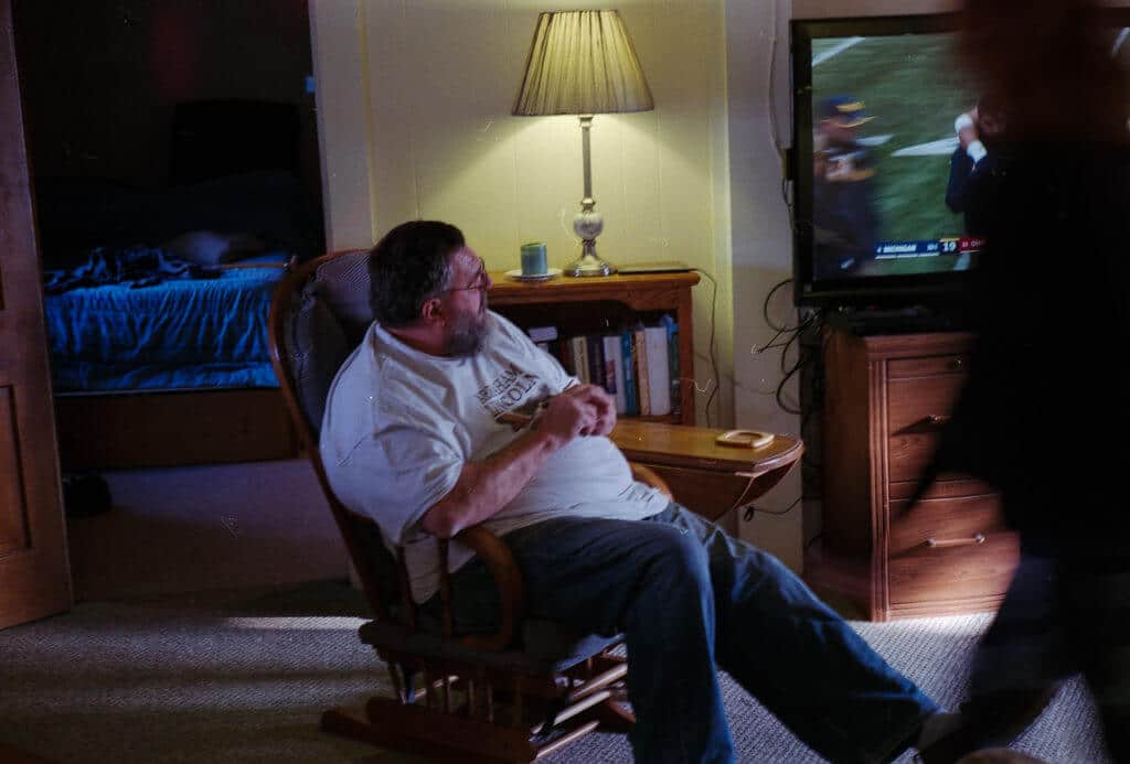 Louis Buckalew sitting on a Sofa, Shot on Fuji C-200